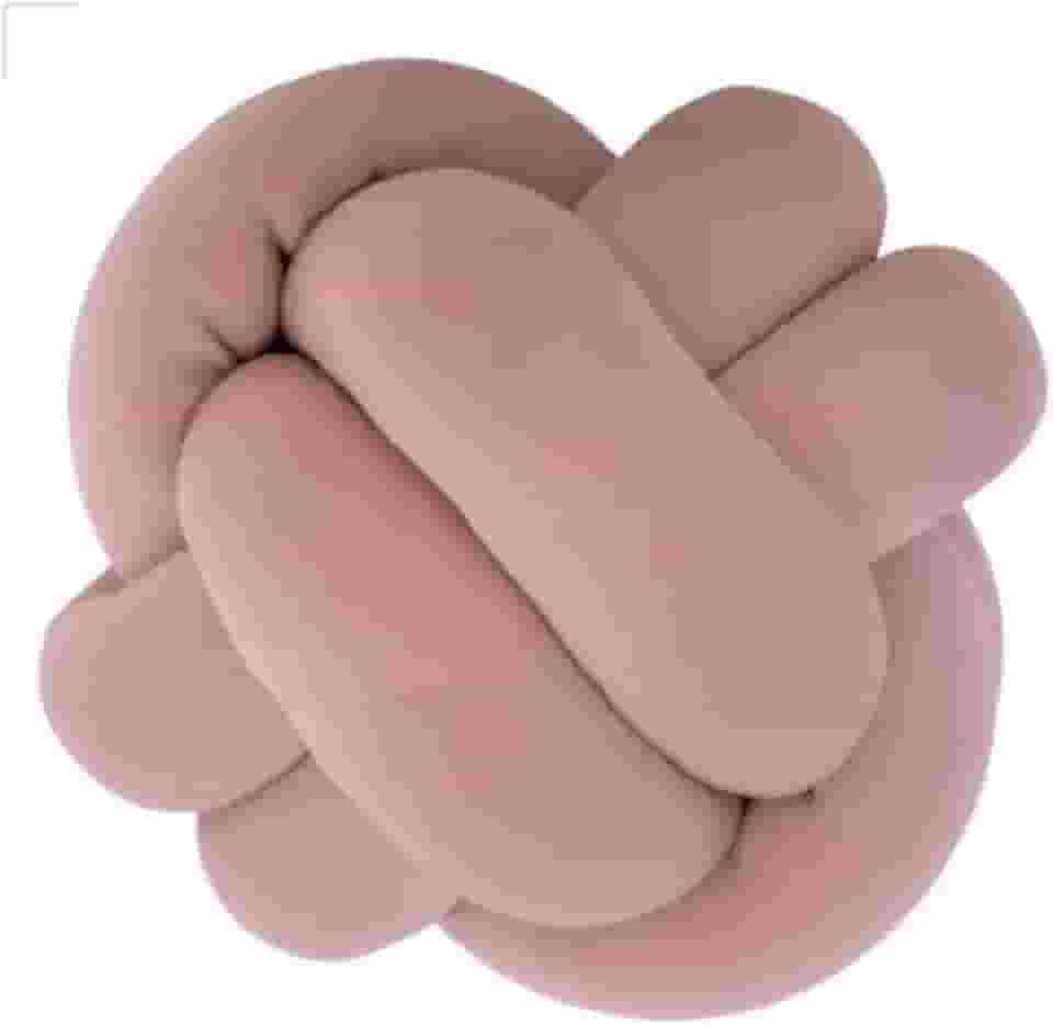 Almofada de Nó Escandinavo 2 Voltas Redonda Decorativa Grande (Rose)