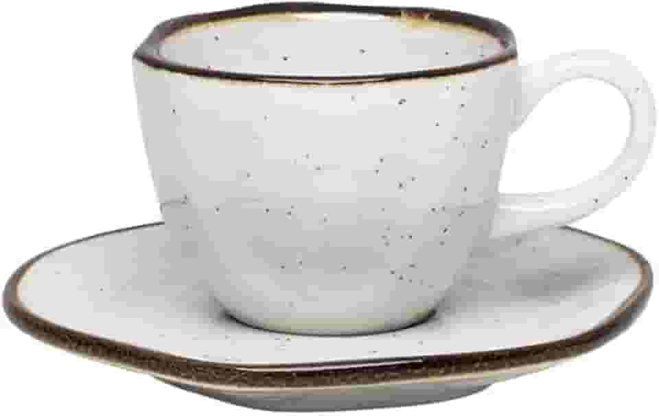 Conjunto de 6 Xícaras de cafezinho pequenas 75 ml com pires Ryo Maresias.