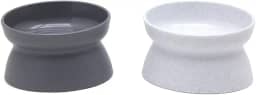 Kitty City, Tigela de comida elevada para gatos, alimentador para animais de estimação sem estress, Cinza, branco