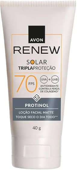 Protetor Solar Facial Avon Renew Fps70 Toque Seco 40g Matte com Protinol