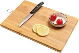 Tábua de Corte de Bambu Natural 34 X 24cm - Tábua de Carne Cozinha Grande – Resistente, Antibacteriana e Ecológica – Ideal para Cortar Carnes, Frutas e Legumes