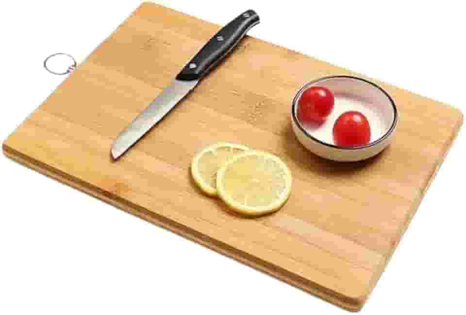 Tábua de Corte de Bambu Natural 34 X 24cm - Tábua de Carne Cozinha Grande – Resistente, Antibacteriana e Ecológica – Ideal para Cortar Carnes, Frutas e Legumes
