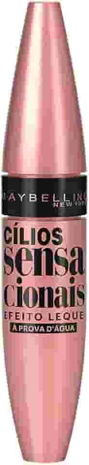 Maybelline NY Cílios Sensacionais Máscara de Cílios À Prova d'Água, Efeito Leque com Volume e Definição, Longa Duração e Não Empelota, Cor Preto Intenso, 9,5ml