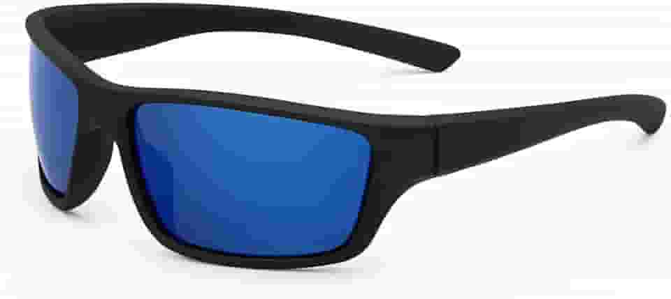 Óculos de Sol Esportivo Masculino, Polarizado, Proteção UV400, Armação Preta, Para Pesca