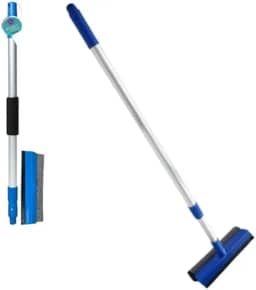 Rodinho Limpeza de Vidros com Cabo Extensível – Esfregão Multiuso para Janelas, Box, Banheiro, Sacadas e Azulejos