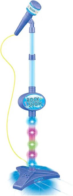 Microfone Pedestal Infantil Rock Show Azul, DM Toys