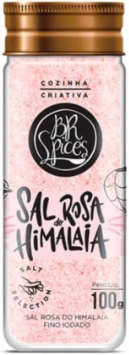 BrSpices - Sal Rosa Do Himalaia Fino BR Spices Vidro 100G