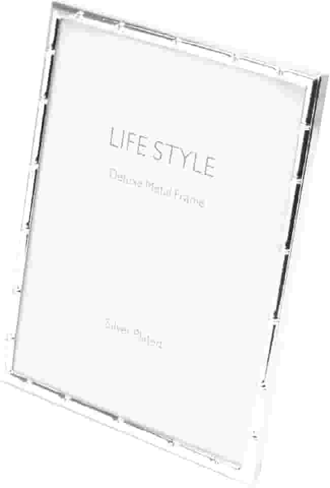 WOLFF Porta-Retrato de Aço Bambu Prata 15cm x 20cm - Enxoval - Casamento - Decoração - Álbum de Fotos - Enfeites - Moldura Elegante Para Mesa e Parede
