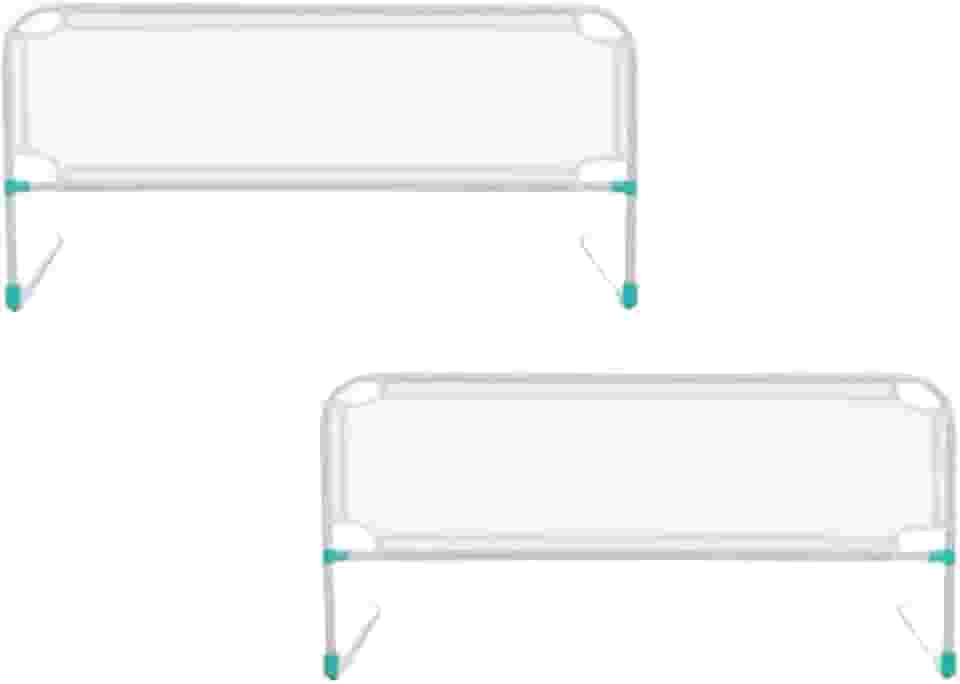 Grade de Proteção para Cama, Kit 2 Unidades Tela Respirável, Design Moderno, Branco