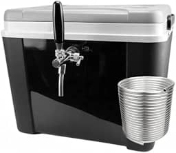 Chopeira A Gelo 34L com Torneira Italiana Cromada, Serpentina 10m e Destrave para Barril 5L Preto