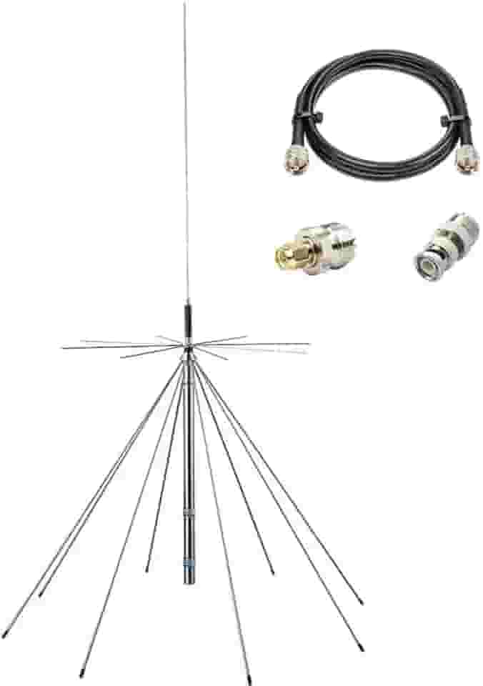 Antena scanner/antena discone/GMRS com cabo de 10 metros PL-259 SMA, 25~1300 MHz suporta CB, HF, AIR, UHF, VHF, FM, AM, FRS, GMRS, 1090MHz