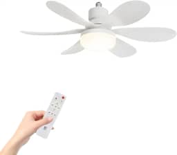 Ventilador de Teto 20' com Luz LED, Bivolt 110V/220V, Controle Remoto e Temporizador, 30dB Ultra-Silencioso
