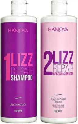 Hanova Lizz Repair - Kit Escova Progressiva Sem Formol 2x 500ml