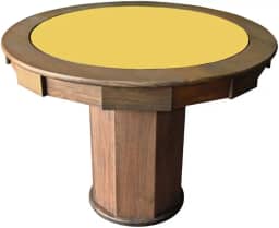 Mesa de Carteado com Gavetas e Porta copos Vintage - 0,90x0,80 - Com xadrez - Havana