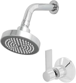 Kit Ducha Articulável para Piscina e Área Externa - Chuveiro Slim 100mm com Registro, Acabamento Cromado(Cromado)