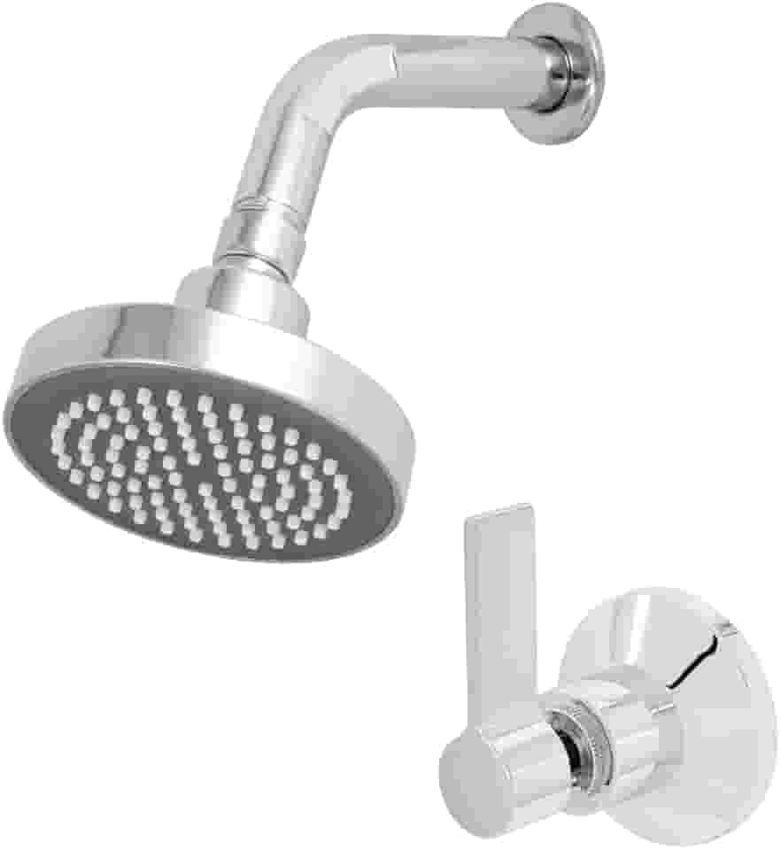 Kit Ducha Articulável para Piscina e Área Externa - Chuveiro Slim 100mm com Registro, Acabamento Cromado(Cromado)