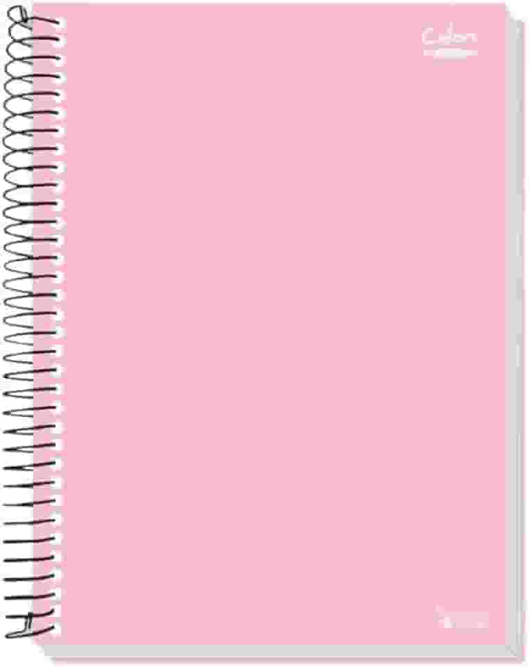 Caderno 10 matérias 200 folhas Rosa Linha Colors Tamoio