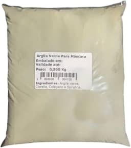Argila Verde em Pó Para Máscara 500g + Modo de Usar