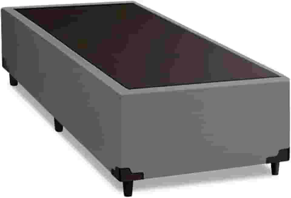 Cama Box Solteiro 0,88m com 38cm de Altura Suede Prince Cinza