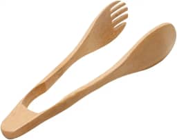 Mimo Style Pegador de Massas Feito Inteiramente de Bambu para Servir e Manusear sua Refeição, para Almoço, Jantar, Espaguete e Saladas. Design Dentado Ergonômico 21cm Multiuso,BM19174 PINÇA ECOKITCHEN