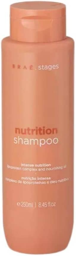 Braé Shampoo Nutrição Stages 250ml - Limpa Sem Ressecar, Brilho e Maciez Profissional - Hair Care Products