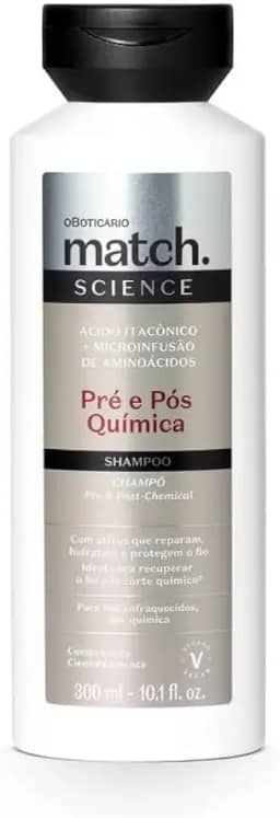 O BOTICARIO MATCH SCIENCE SHAMPOO PRÉ E PÓS QUÍMICA 300ml