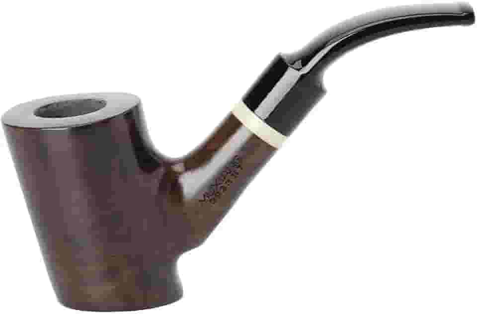 MUXIANG Cachimbo de tabaco de ébano feito à mão hastes dobradas com imitação de marfim anel decorativo cachimbo caixa de presente e acessórios WGAC0025