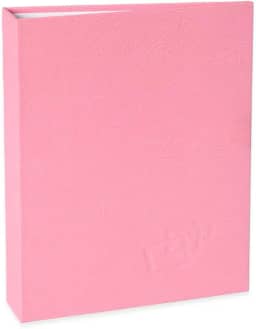 Álbum de fotos Ical. encadernação tradicional. para 120 fotos 10x15cm - envelope plástico transparente - linha Cores - modelo rosa texturizado - 170