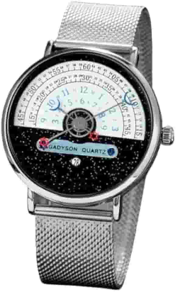 Relógio Masculino "Cosmic Iron" em Aço Inoxidável com Visor de Vidro Temperado 40mm, Pulseira 23cm – Movimento de Quartzo, Calendário e Estilo Futurista – Acompanha Caixa Premium