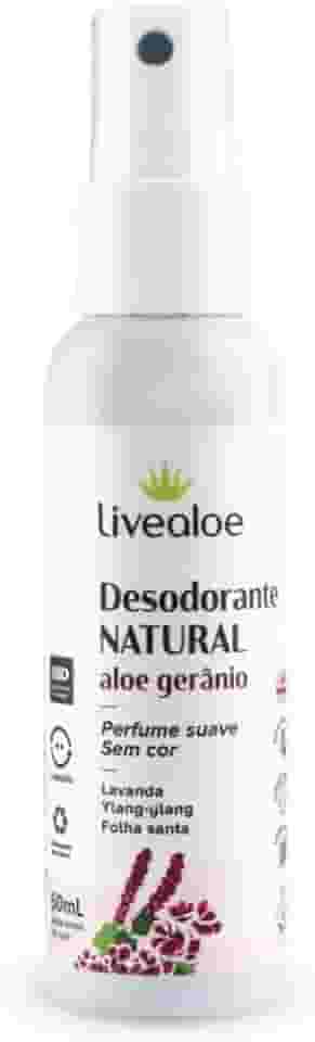 Desodorante Natural Aloe Gerânio 60Ml, LiveAloe