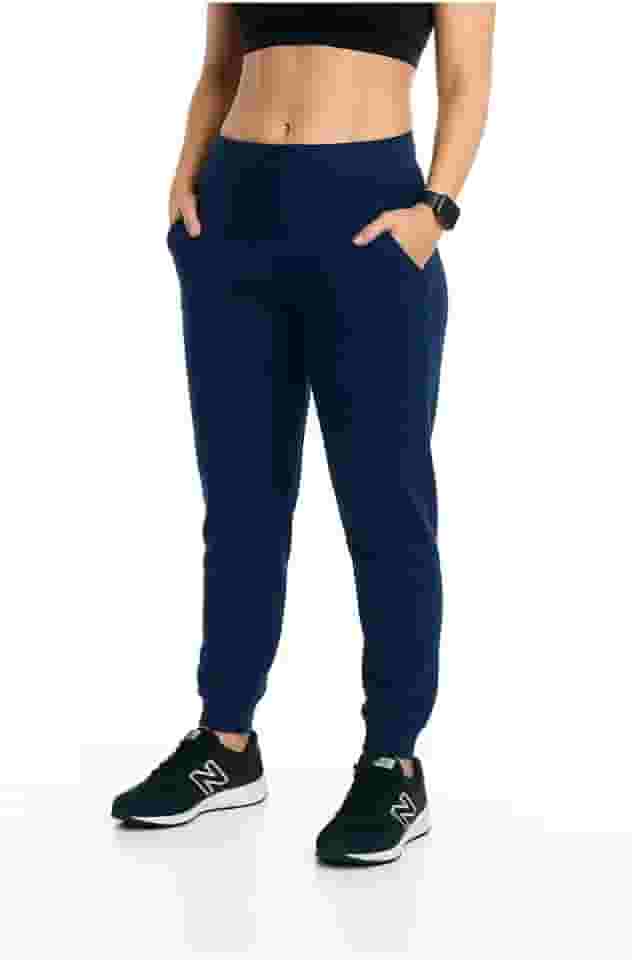Calça Moletom Feminina Jogger Flanelada Com Bolso