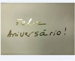 Cartão Fabriano Feliz Aniversário Creme, Teca, Gu0009, Creme