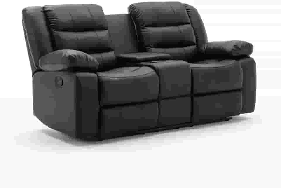 Poltrona Sala de Cinema Reclinável Manual Hollywood 2 Lugares Baú Massagem Aquecimento PU G94 - Gran Belo