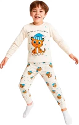 Pijama Infantil de Inverno 100% Algodão – Conforto e Qualidade para as Noites de Frio (BR, Idade,1, 2, 3, 4, 6, 8,10, Regular, Preto)