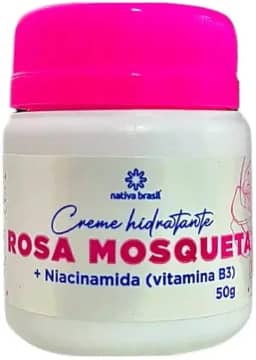 Creme Hidratante Rosa Mosqueta com Niacinamida, 50g, Clareia Manchas e Rejuvenesce