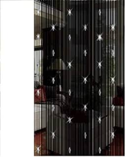 GREENWISH Cortinas de cordão de contas pretas, cortina de borla, cortina de franja de cristal para porta, cortina, contas, painel de janela, divisória de quarto, cortina para decoração de porta de