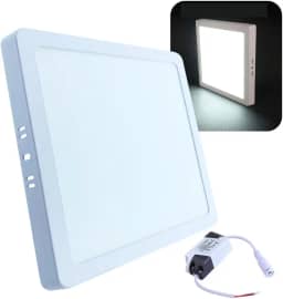 Painel Plafon LED de Sobrepor 18W Quadrado 22x22cm Slim, 6500K, Estrutura Metálica – Luz Branca Fria Premium