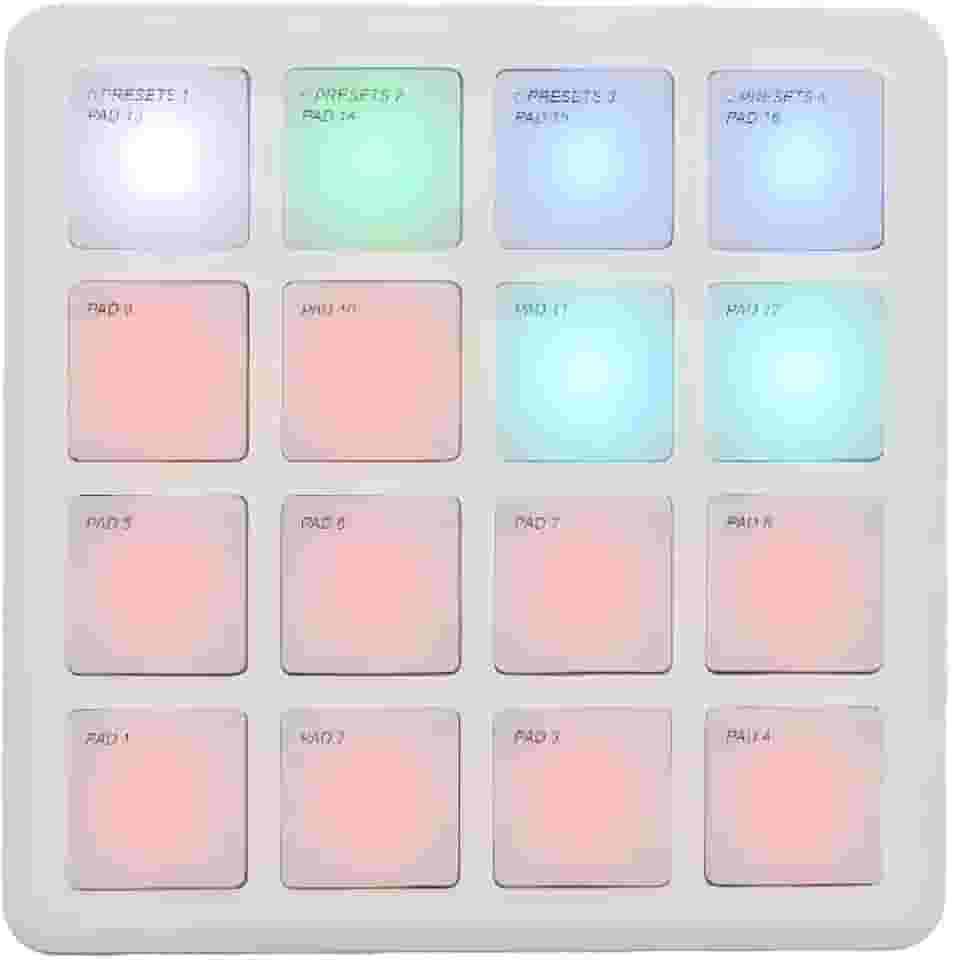 M-VAVE Instrumentos musicais e brinquedos,Controlador MIDI Portátil SMC-PAD POCKET com 16 Pads RGB Sensíveis à Velocidade e Aftertouch, Conexão USB-C e Wireless, Compatível Windows/Mac/iOS/Android