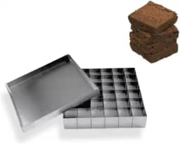 Forma De Brownie 31x31x3 E Cortador 6x6 C/25 Cavidades Inox