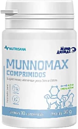Mundo Animal Suplemento Alimentar Nutrisana Munnomax Comprimidos Para Cães E Gatos - 30 Comprimidos