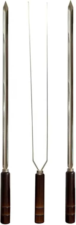 Kit 3 Espetos Artesanais Inox P/Churrasco