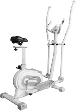 Elíptico Magnético Silencioso com 12 Níveis de Resistência, Painel LCD, Sensor de Pulso e Suporte para Tablet – Uso Residencial