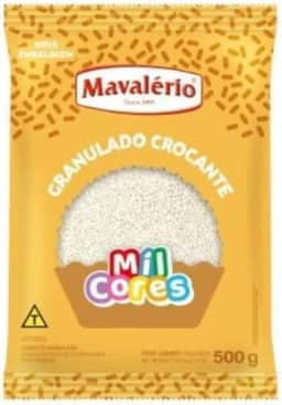 Confeito Granulado Crocante Branco Mil Cores, 500g, Mavalério, Ideal para Decorar a Sua Receita.