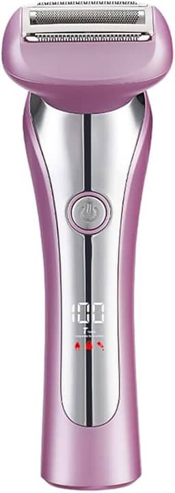 Depilador Eletrico Feminino, Barbeador elétrico suave e sedoso para mulheres, 3 lâminas sem fio lâmina e aparador de biquíni para uso molhado ou seco, rosa