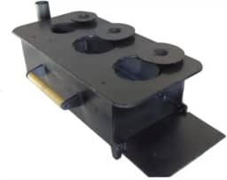 Fogão a Lenha Portátil 03 bocas - Ferro fundido - Alimentado por lenha - Madeira