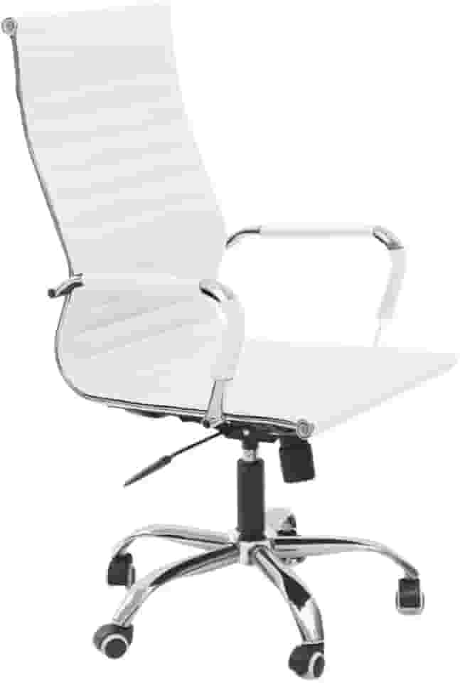 Cadeira de Escritório Esteirinha Base Cromada com Rodinha Fortt Bilbao Branca - Cef01-b