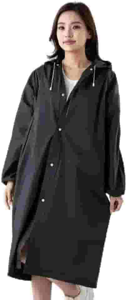 Capa de chuva reutilizável poncho de chuva com capuz para adultos - PVEA durável para viagem ao ar livre equipamento de chuva portátil impermeável plástico snap capa de chuva para homens mulheres