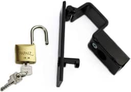 Papaiz 0107302SM, Trava de Portão TR02 (35 x 40 mm) com Cadeado de 30 cm, Preto