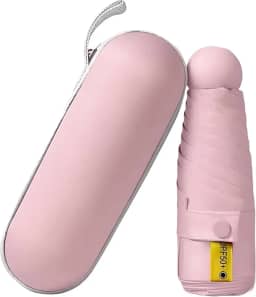 Guarda chuva de Bolso Ultra Compacto e Versátil – Mini Guarda-chuva Dobrável com Proteção UV, Leve e Portátil – Inclui Estojo Estilo Cápsula para Chuva e Sol