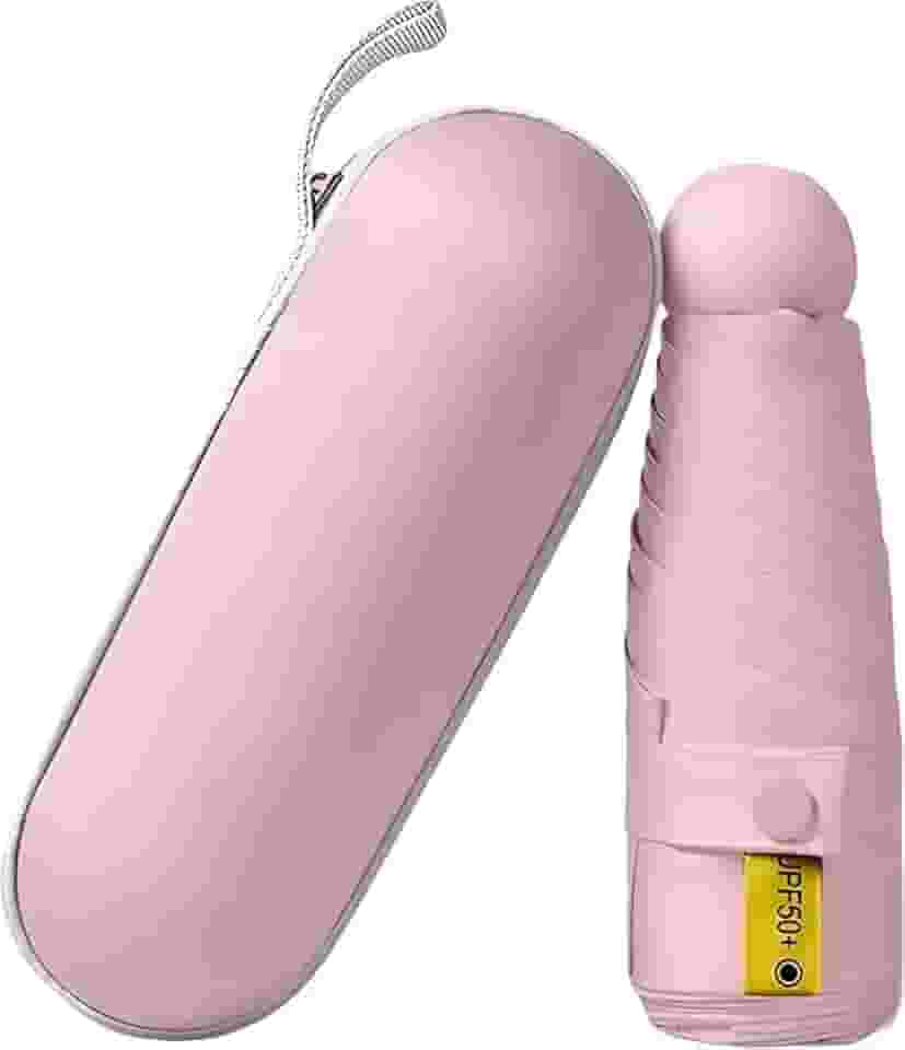 Guarda chuva de Bolso Ultra Compacto e Versátil – Mini Guarda-chuva Dobrável com Proteção UV, Leve e Portátil – Inclui Estojo Estilo Cápsula para Chuva e Sol
